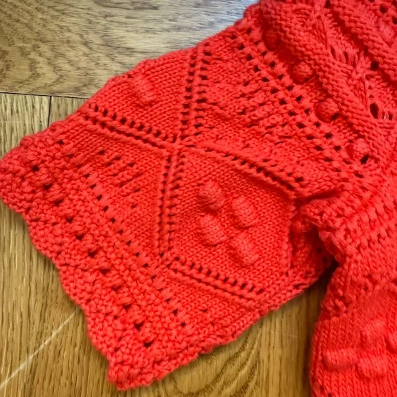 NWT Boden Claudia Orange Red Knitted Crochet Short Sleeve Mini Dress 2R - Picture 7 of 7